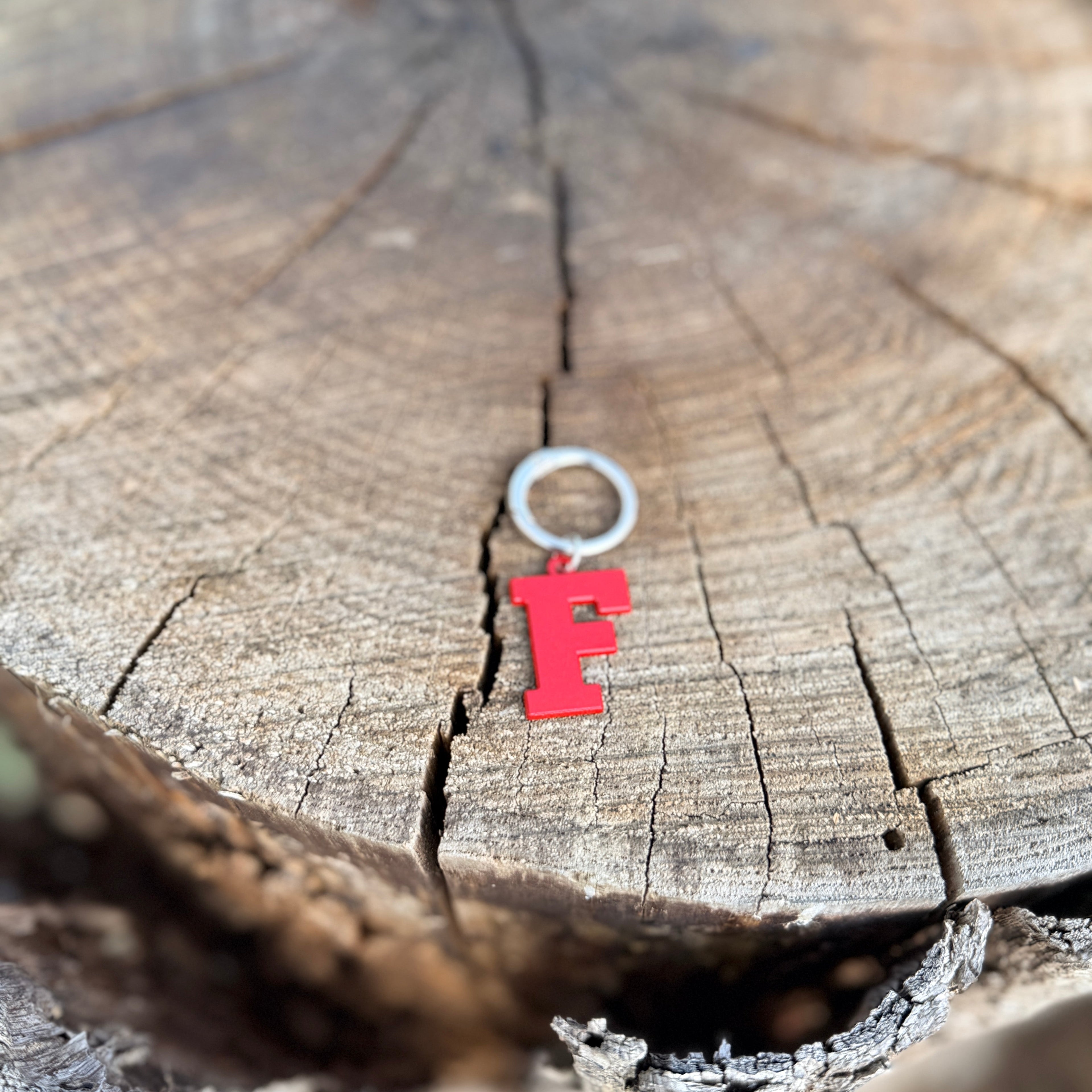 Coloured Dog Tag Letter F Red