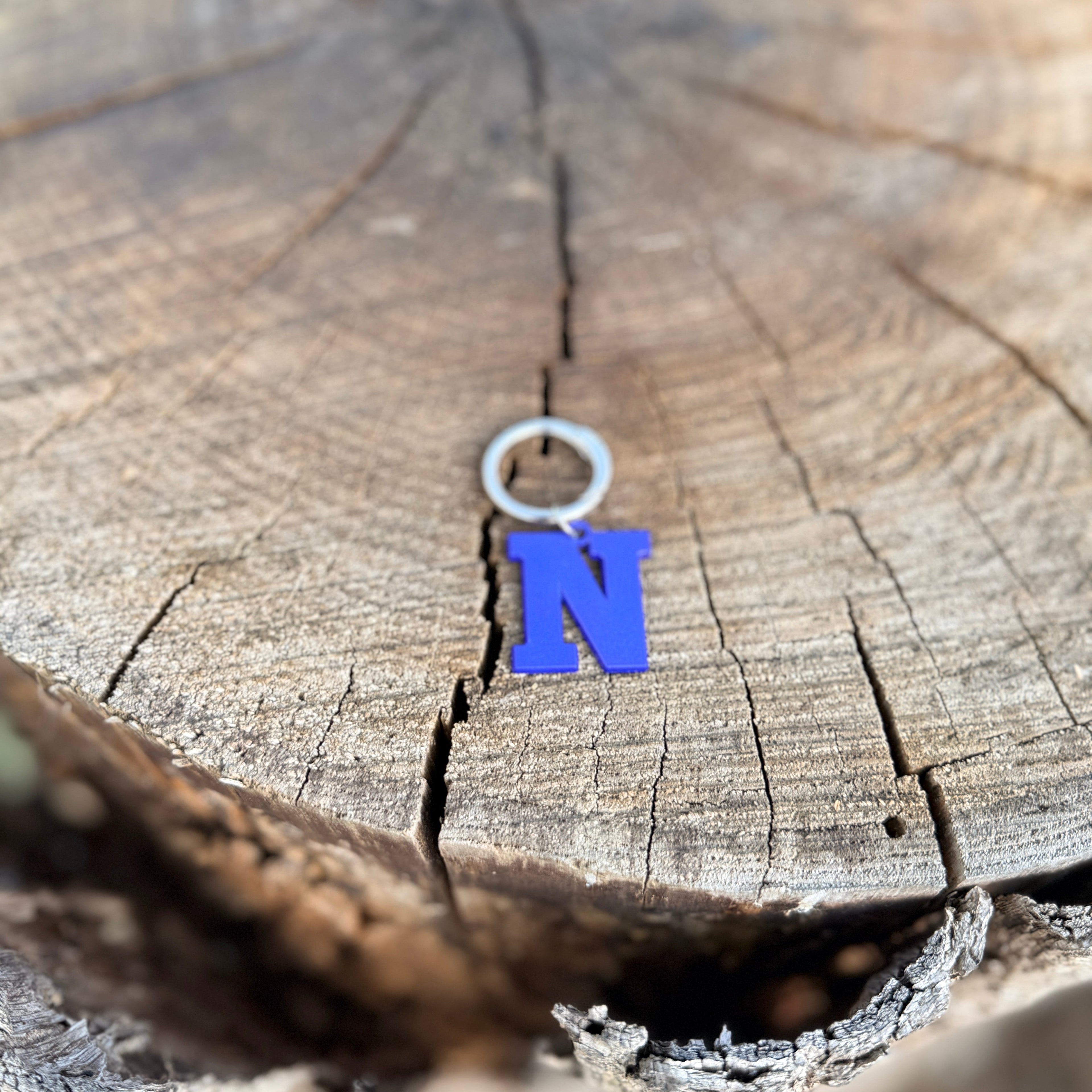 Coloured Dog Tag Letter N Blue