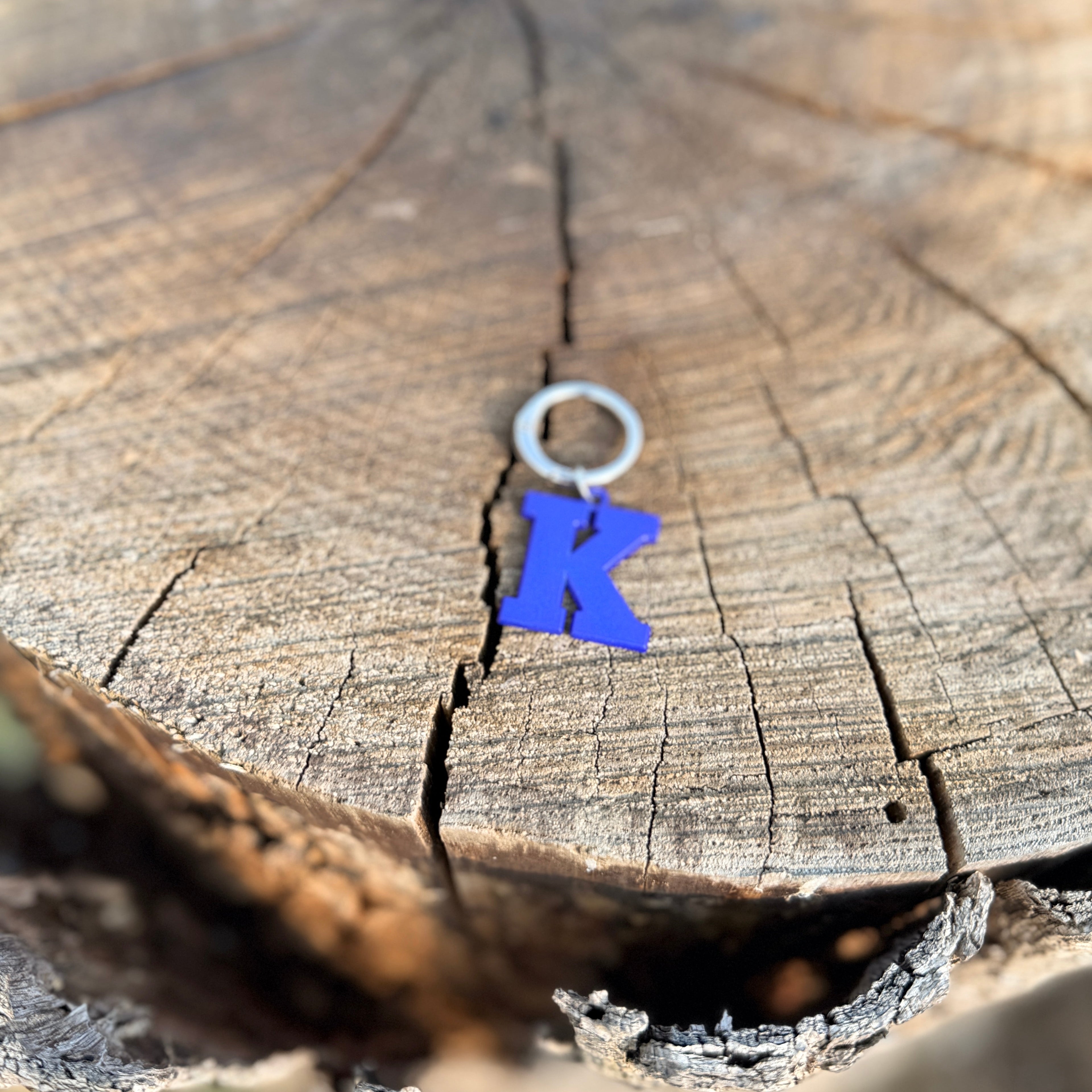 Coloured Dog Tag Letter K Blue