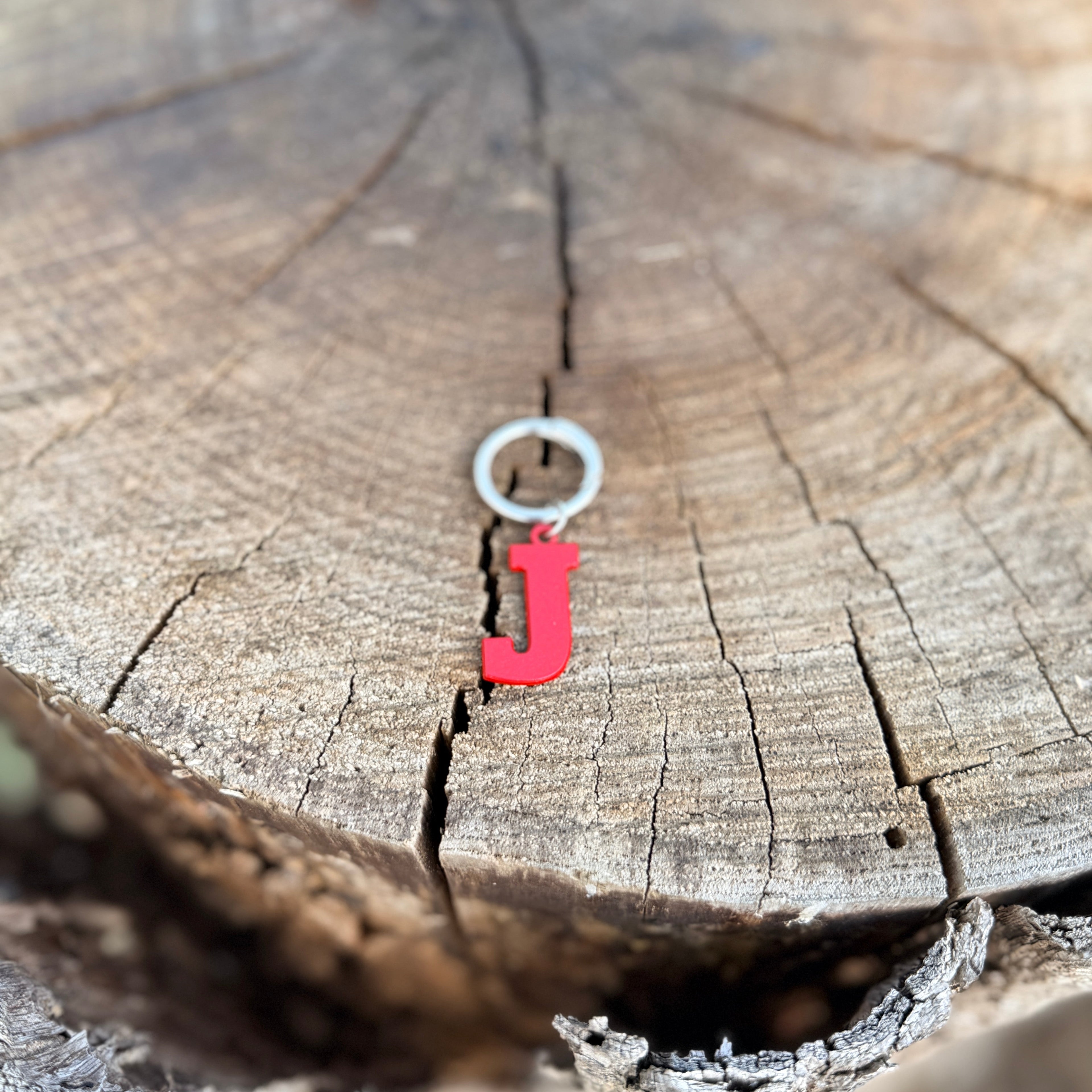 Coloured Dog Tag Letter J Red
