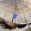 Coloured Dog Tag Letter F Blue
