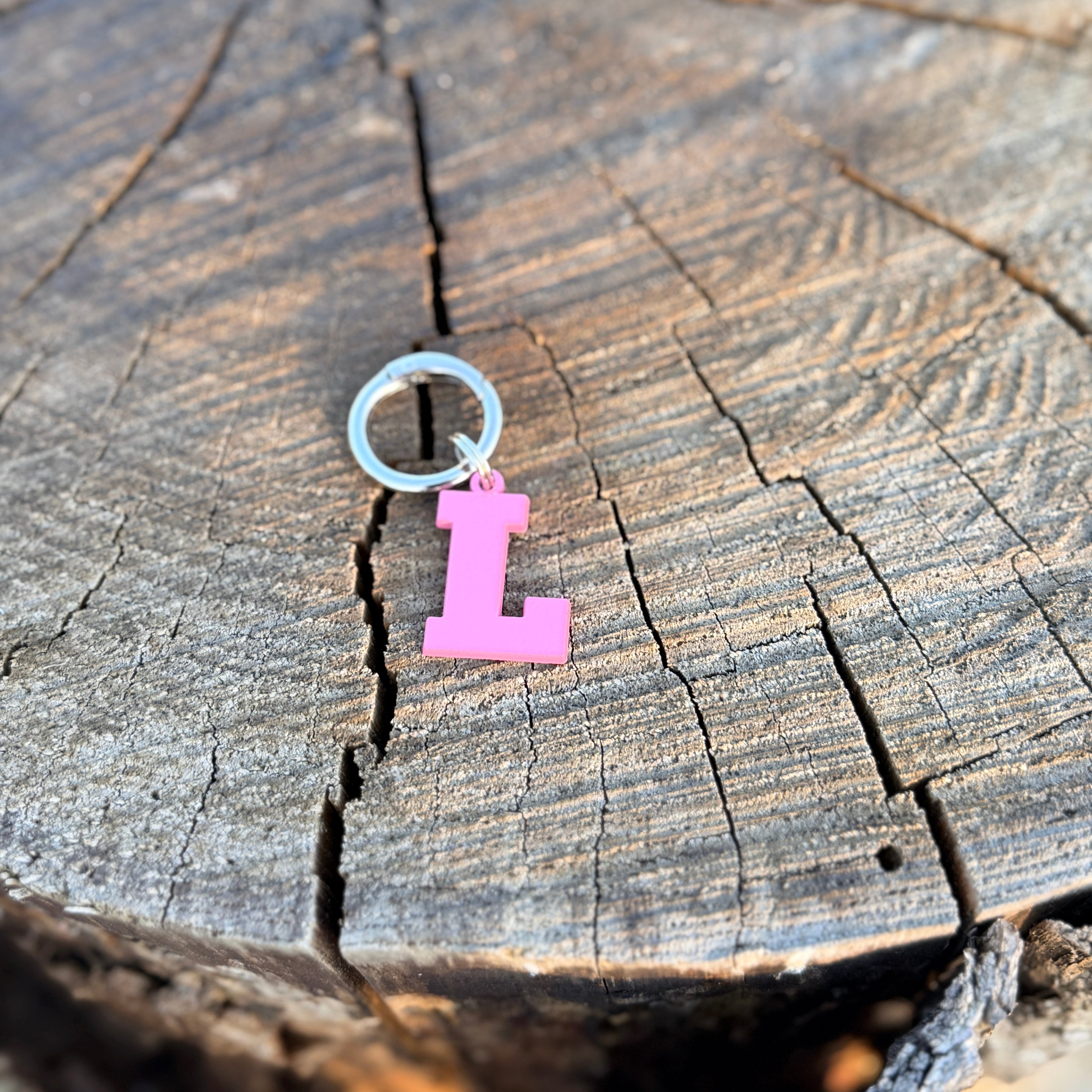 Coloured Dog Tag Letter L (Pink)