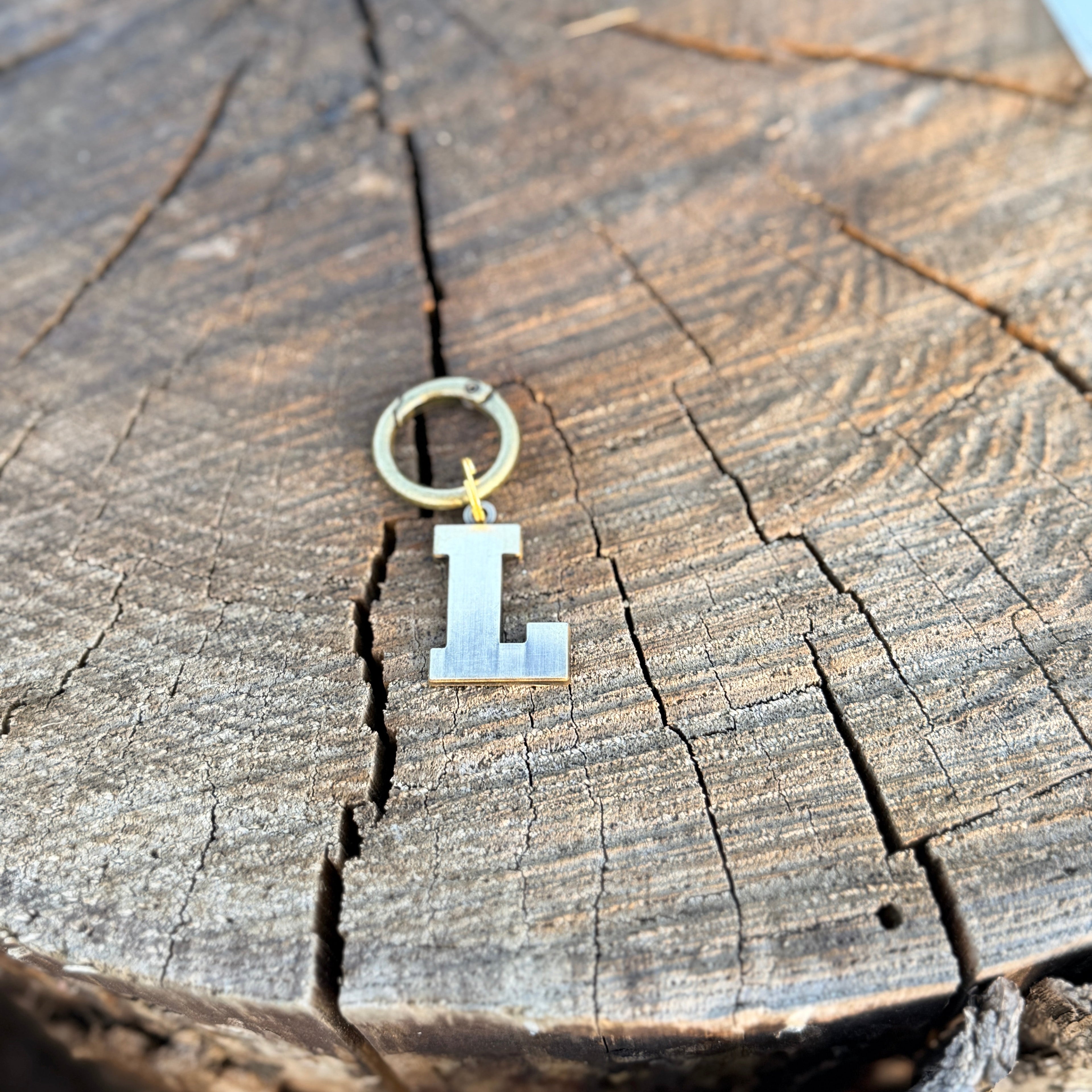 Coloured Dog Tag Letter L (Gold)