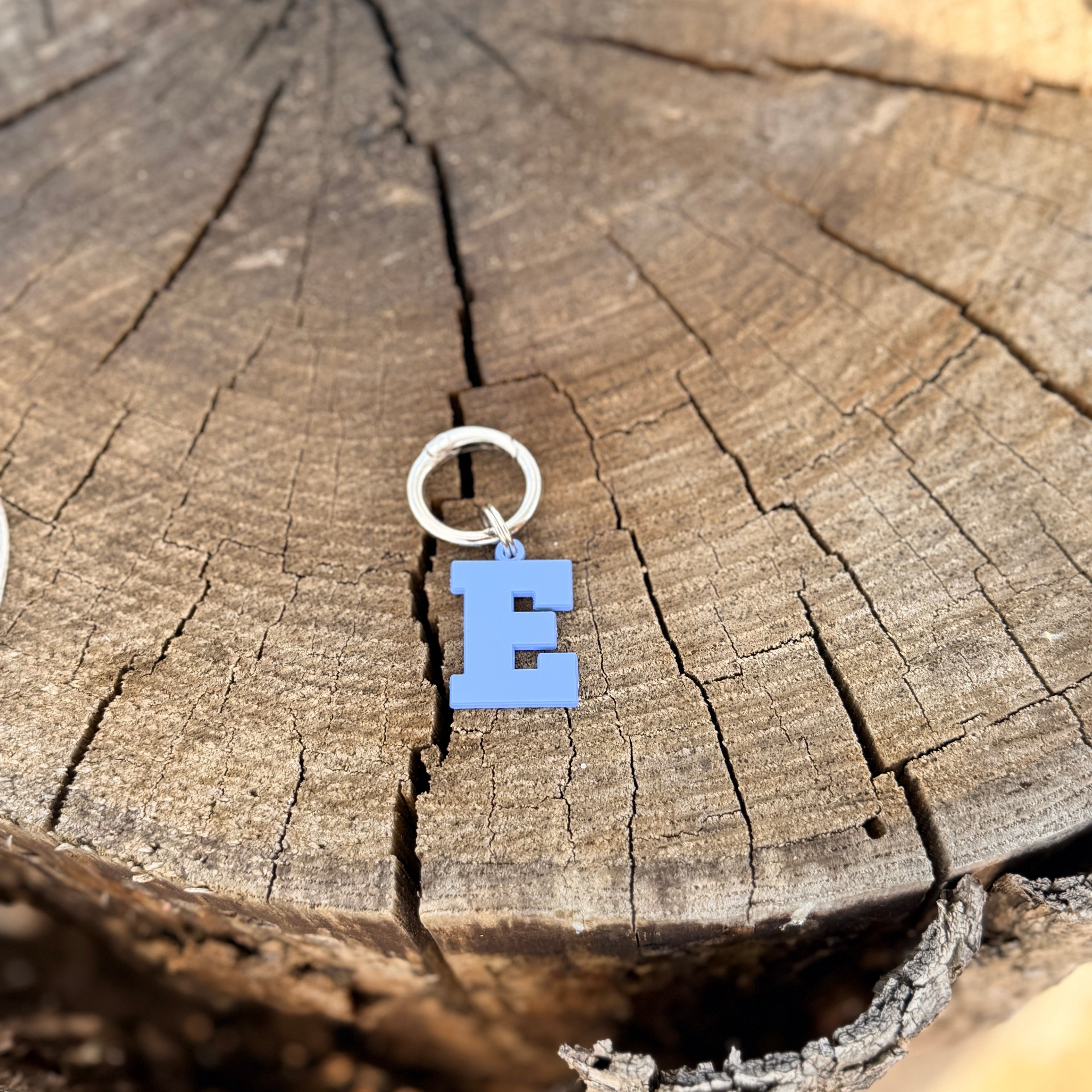 Coloured Dog Tag Letter E (Blue)