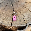 Coloured Dog Tag Letter E (Pink)