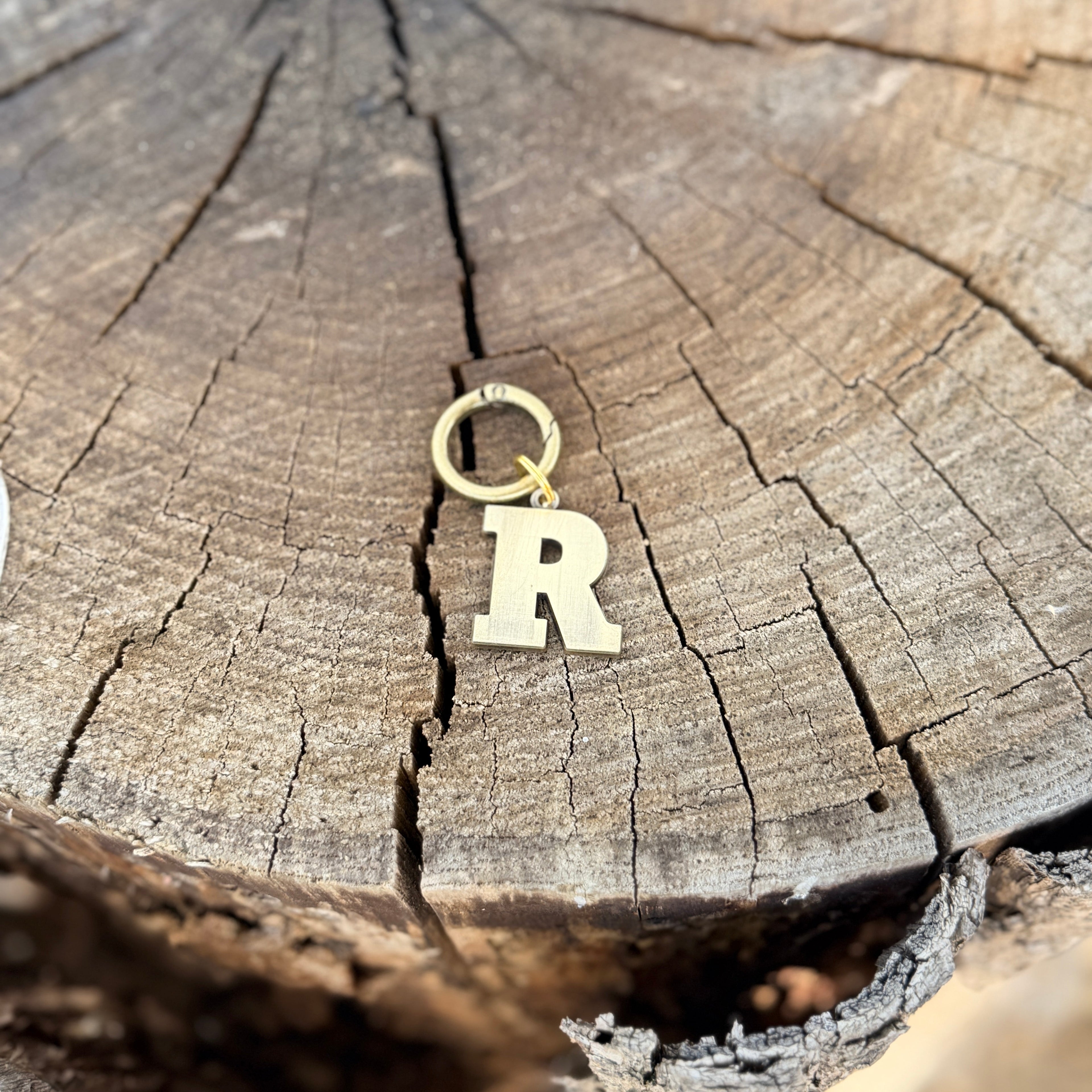 Coloured Dog Tag Letter R (Gold)