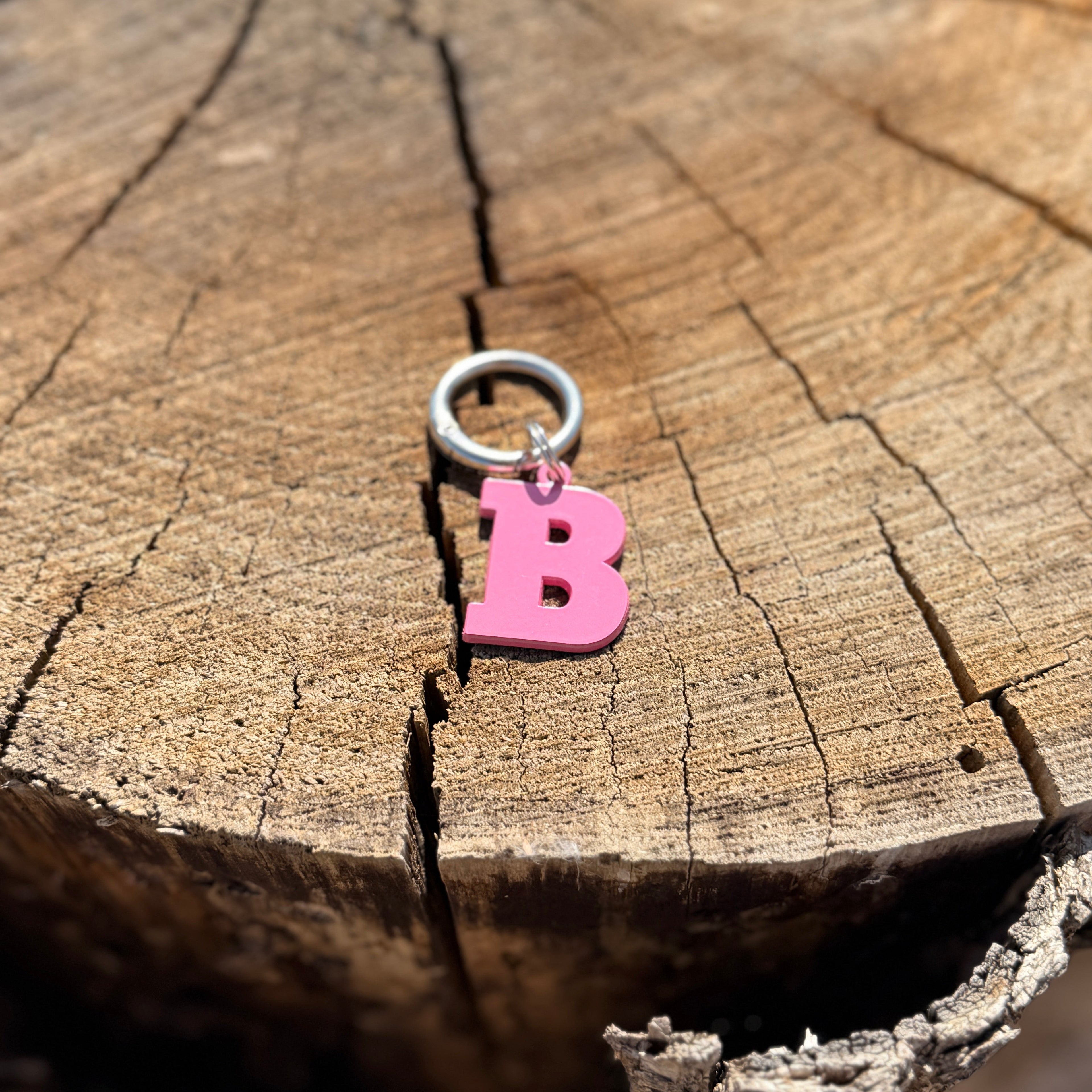 Coloured Dog Tag Letter B (Pink)