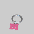 Dog Tag Letter M Pink
